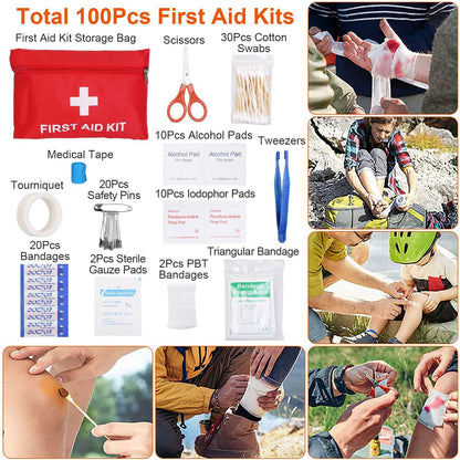 125Pcs Survival Kit for Outdoor Adventures - Professional Emergency Gear & Tactical First Aid Supplies for Camping, Hiking, and Hunting