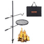 Swivel Campfire Grill, Fire Pit Grill Grate over Fire Pits, Heavy Duty Steel Grill Grates, 360° Adjustable Open Fire Outdoor Cooking Equipment, Portable Camp Fire Racks for Camping Outdoor BBQ