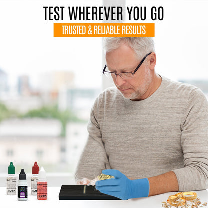 Ultimate Gold, Silver & Platinum Testing Kit | 13-Piece Appraisal Bundle with Acid Solutions, Scale, Storage Box & More