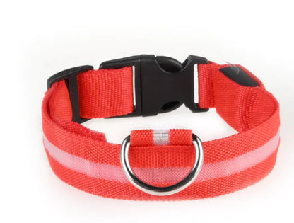 LED Dog Collar - Anti-Lost Rechargeable Safety Light-Up Collar for Night Walks