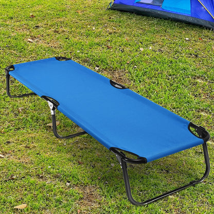Outdoor Folding Camping Bed for Sleeping Hiking Travel-Black