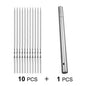 Stainless Steel Barbeque Skewer Storage Tube Reusable Grill Sticks Flat BBQ Fork BBQ Utensil Kitchen Outdoor Camping Accessories Kebab Skewers with Portable Metal Storage Tube Reusable for Grilling Barbecue Kitchen Party and Outdoor Cooking